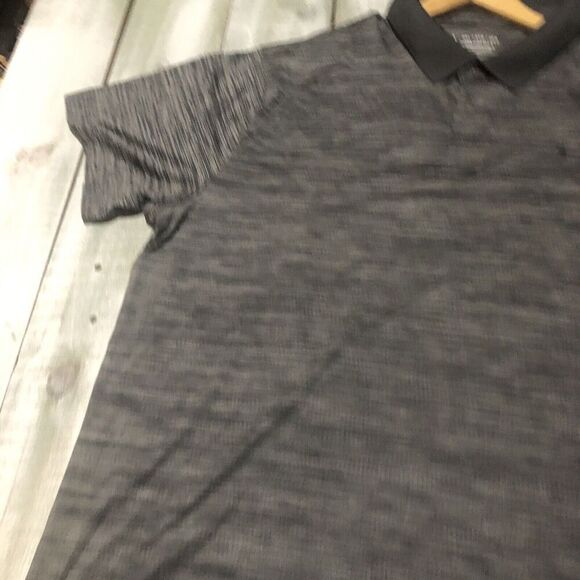 UNDER ARMOUR Polo Shirt Mens 3XL Gray Black Stretch Loose Heatgear - Picture 5 of 13